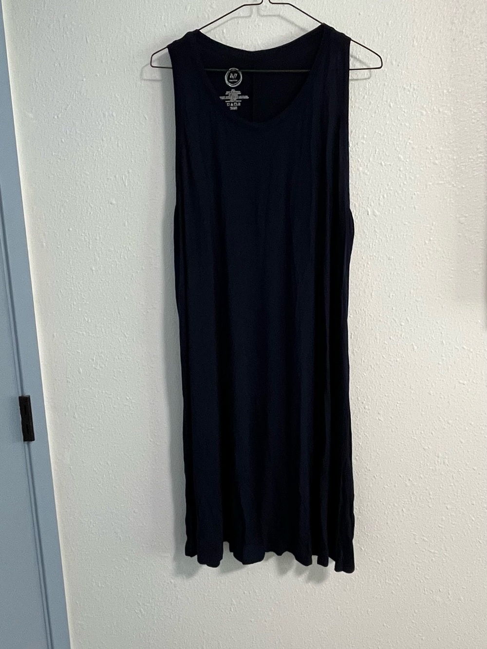 Sleeveless Midi Dress in Navy Blue - Classic Tank Style Size XXL